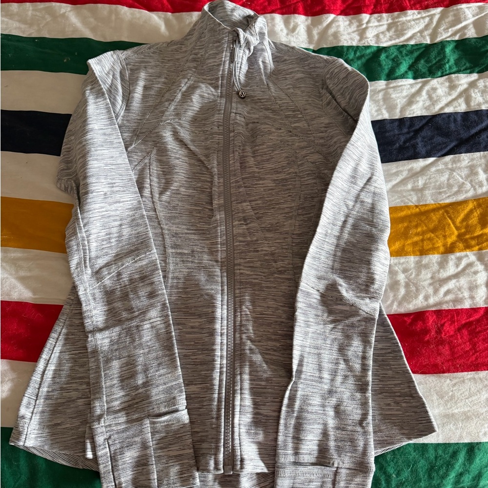 lululemon athletica Heathered Light Gray Full-Zip Jacket